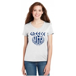 GREECE Greek Flag - Ladie's Greek Style T-Shirt  White